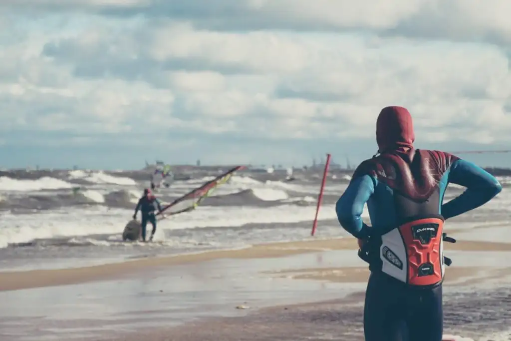 Baltic surfing at Sopot beach, Poland