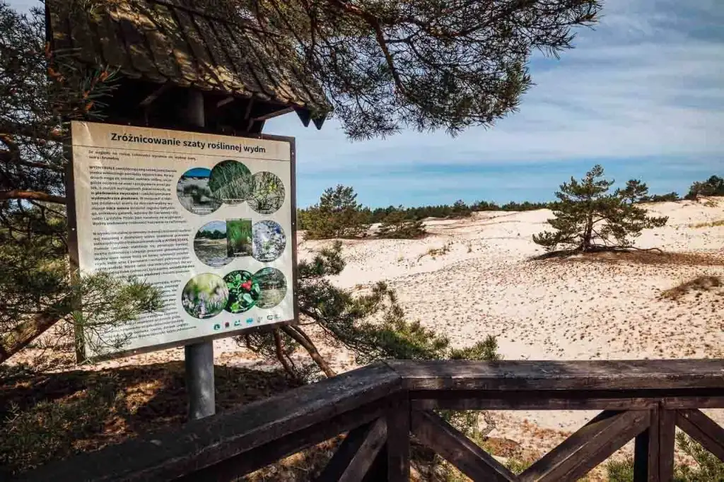 In den Nationnalparks gibt es immer wieder Infotafeln mit Informationen über die Natur in Polen