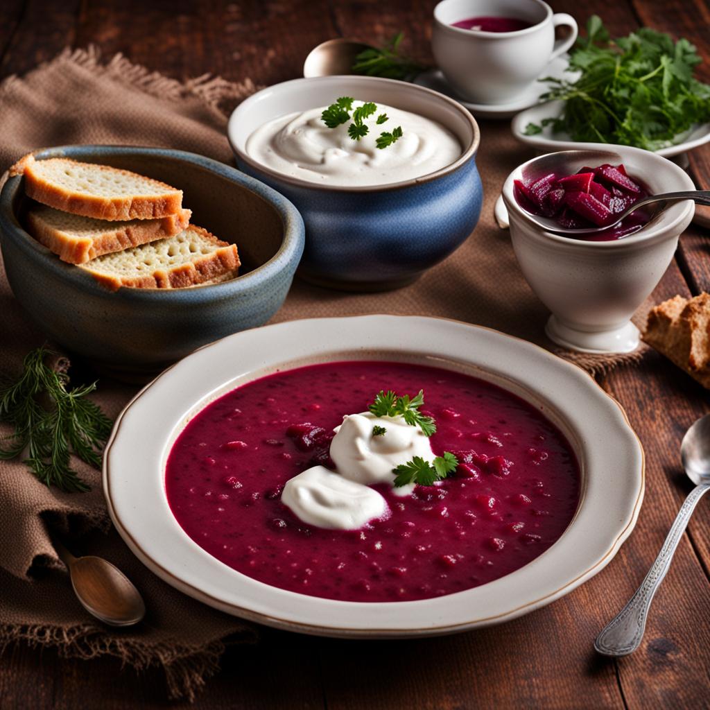 Barszcz Polnisch Essen mit roter Bete Suppe