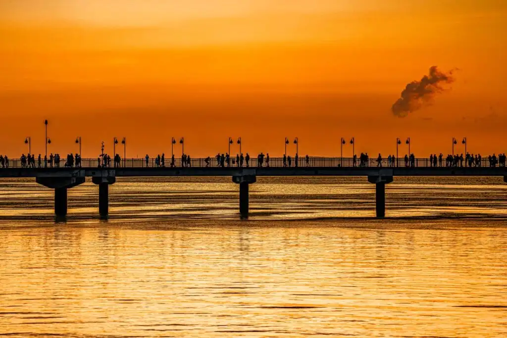 Misdroy Seebrücke im Sonnenuntergang